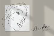 Woman Face Line Art Print, a Person Illustration by Anastasiia_Dzhioeva (Thumbnail 1 of 3)
