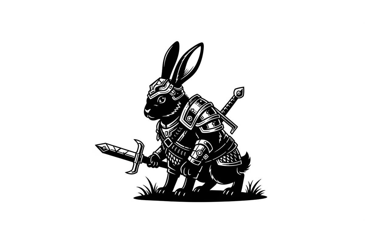Warrior Bunny Knight Silhouette, an Illustration by jahid234 (Photo 47 of 49)