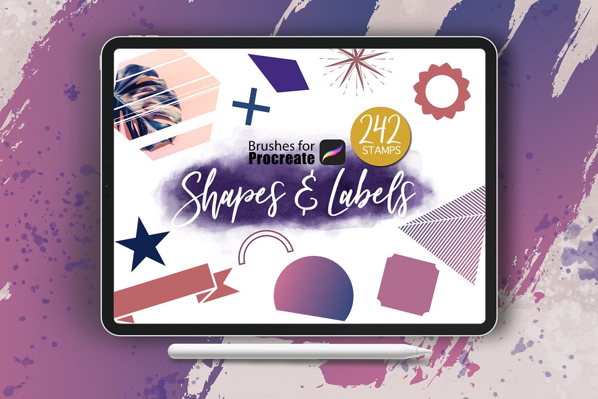Procreate - Shapes and Labels, a Brush Add-On by DiBrush Studio