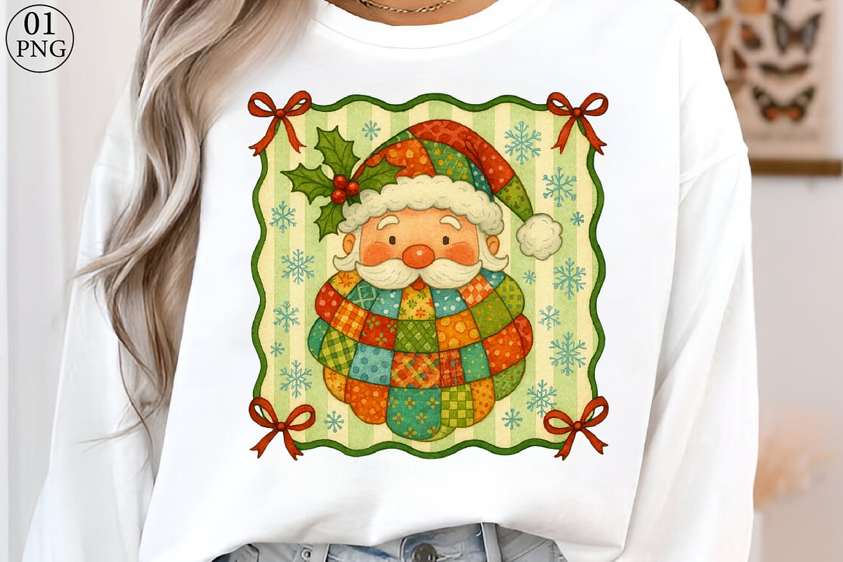 Vintage Santa Claus Face Patchwork P, an Illustration by Libby Wishes (Photo 1 of 8)