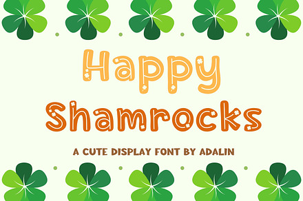 Happy Shamrocks - Display Font, a Handwritten Font by Adalin Shop