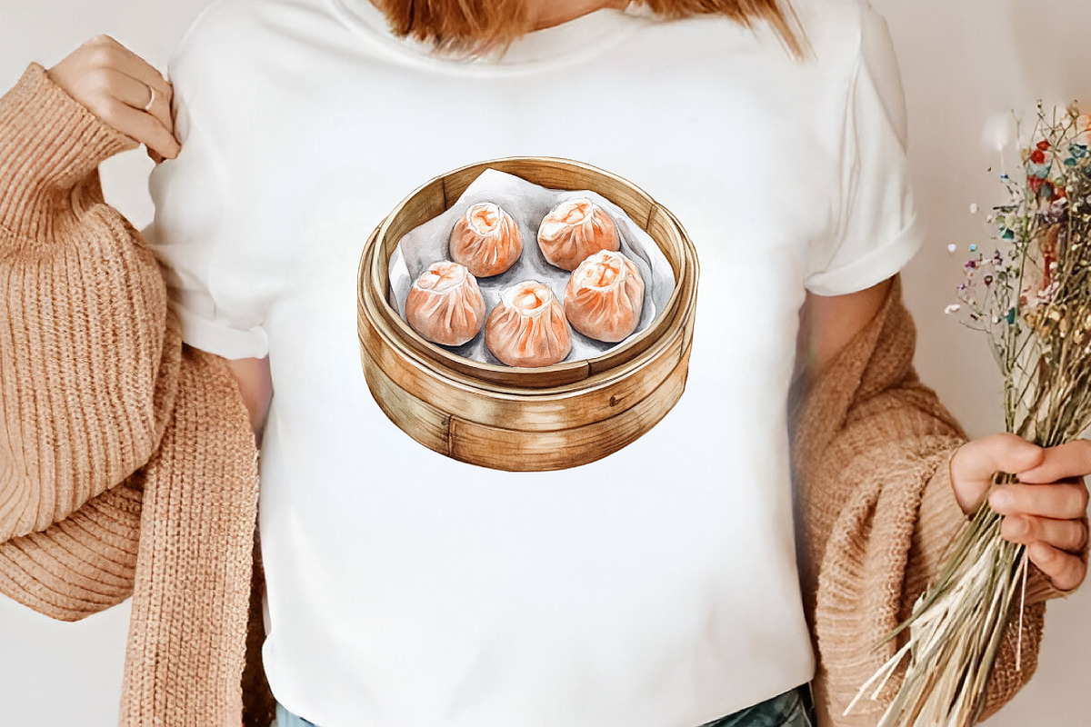 Watercolor Chinese Dim Sum Clipart, an Illustration by Canvas Craft (Photo 7 of 8)