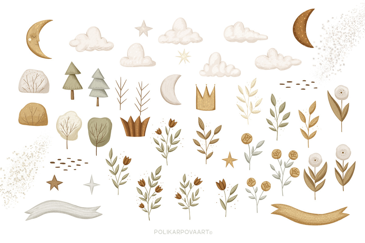 Fairytale - magic clipart & patterns, an Animal Illustration by polikarpovaart (Photo 15 of 16)