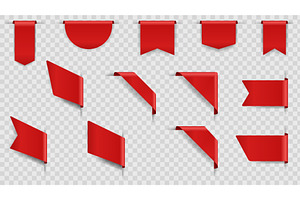 Corners and ribbons icon set, an Object Illustration by Things for designers