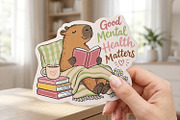 Cute Capybara Clipart: Mental Health, an Animal Illustration by Watercolor dreams (Thumbnail 4 of 4)