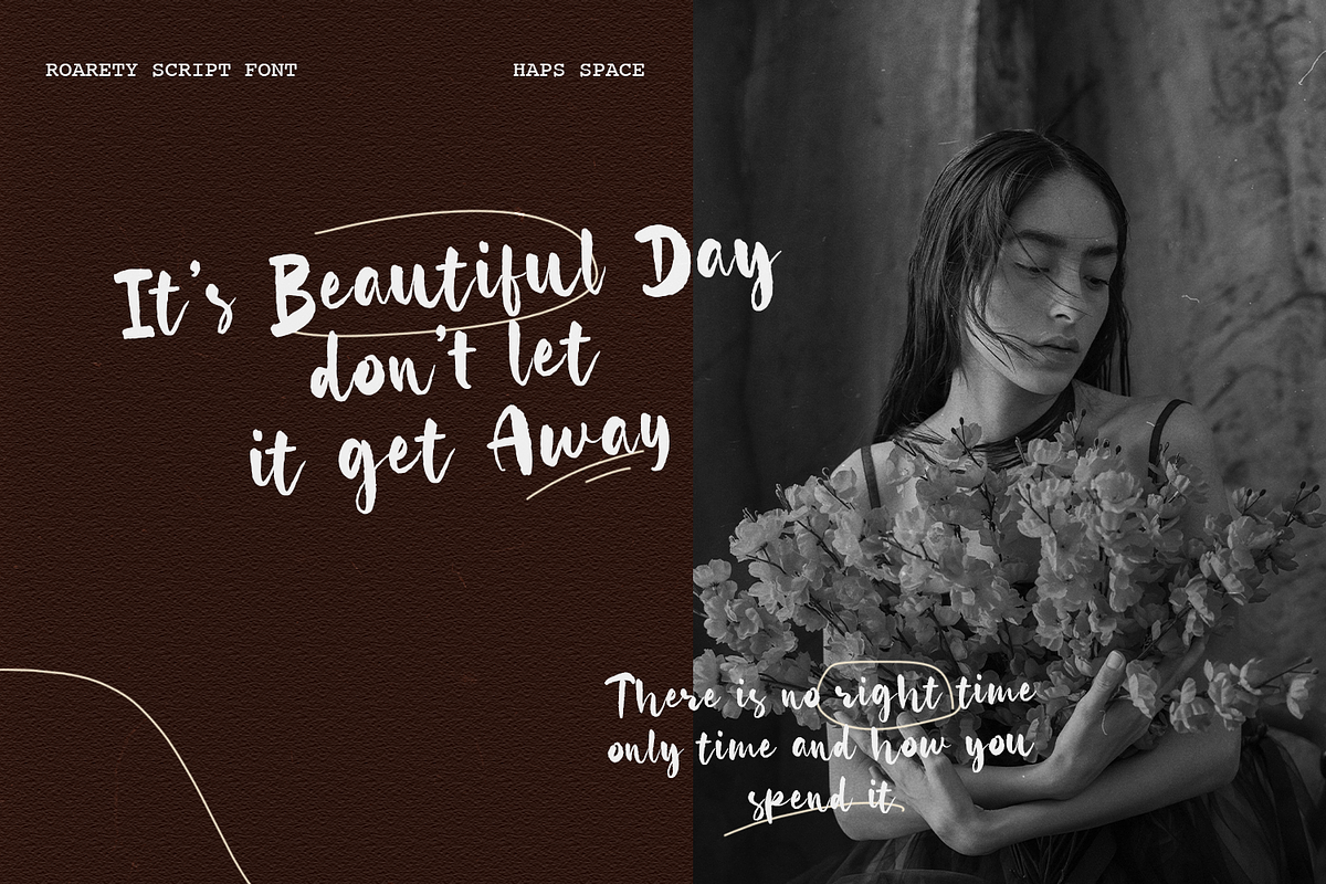 Roarety - Rough Script Font, a Font by Haps Space (Photo 4 of 8)