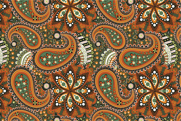 Seamless Pattern Orange Flowers