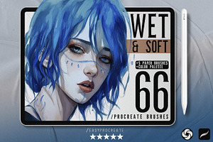 66 Wet & Soft Procreate Brushes