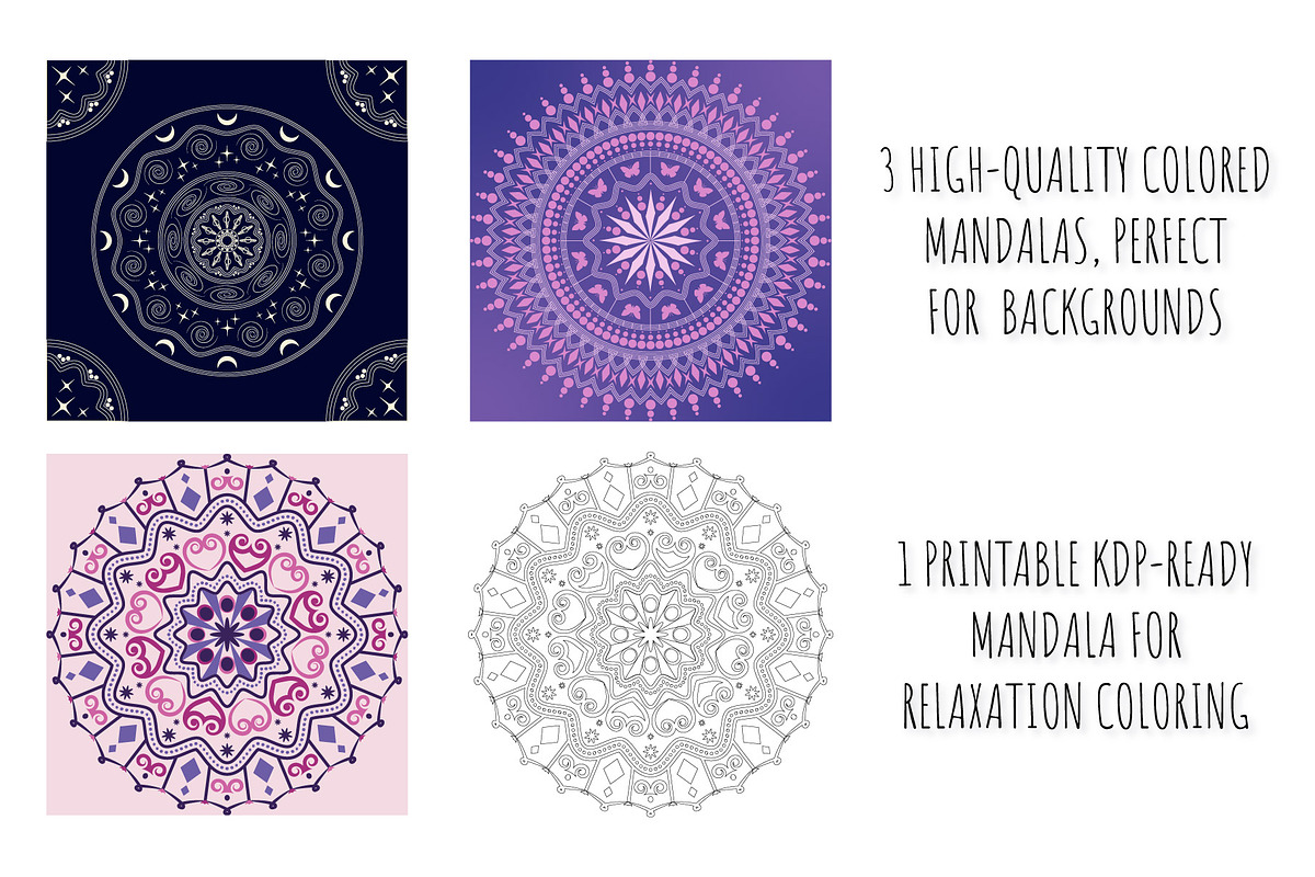 Colored Mandala Backgrounds Set, a Background Graphic by Soulprint Mercury (Photo 5 of 5)