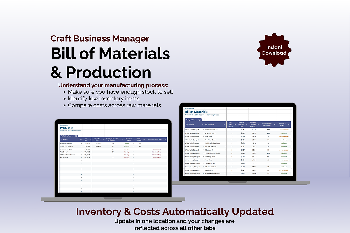 Craft Business Manager-Google Sheets, an App Template by Ardent Workshop (Photo 6 of 9)