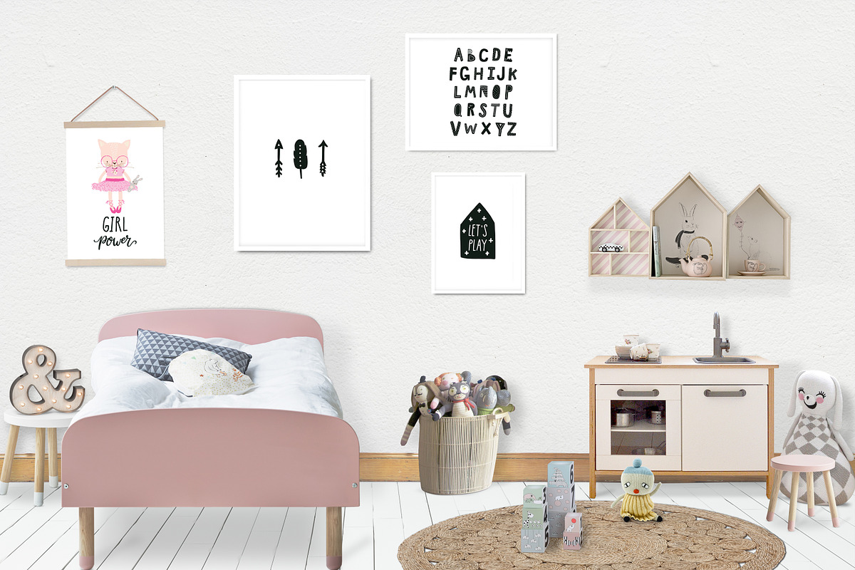 Kids Room Wall/Frame Mock Up 2, a Print Template by Whimsicality (Photo 5 of 7)