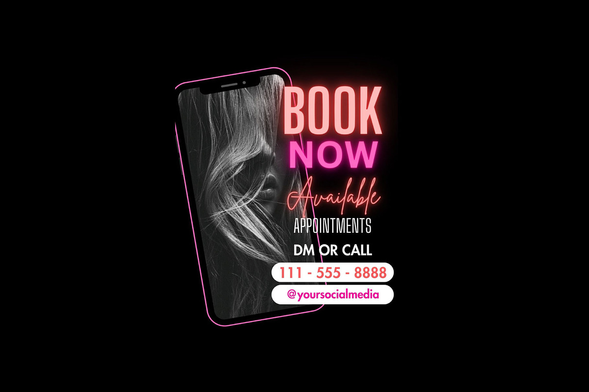 Instagram Booking Flyer Template, a Social Media Template by Cherry Paper Co (Photo 2 of 2)