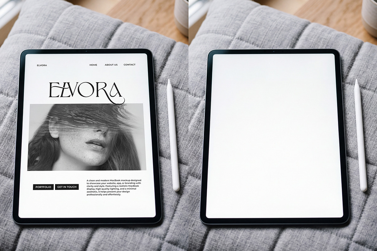Elvora - iPad Device Mockup PSD #1, an iPad Mockup by Heinzel Std Mockup (Photo 5 of 5)