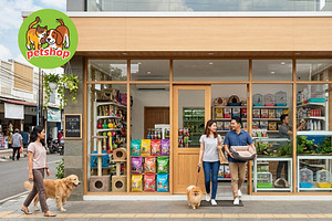 Cute Pet Shop Mascot Logo, a Branding & Logo Template by Atlantis X Nurman Arbai