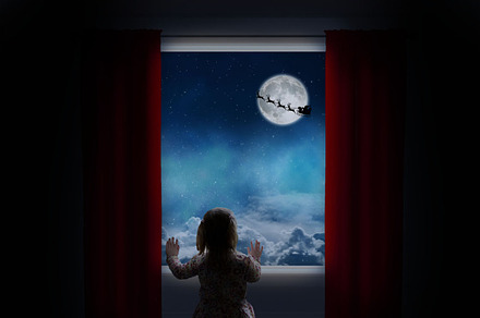 Waiting For Santa - Digital Backdrop