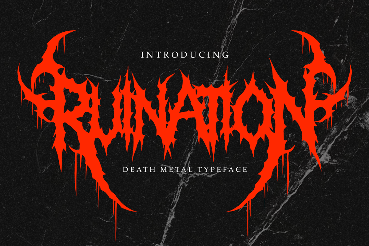 Ruination - Death Metal Font, a Symbol Font by Masyafi Studio (Photo 1 of 9)