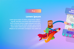 Cartoon man with glasses on a plane