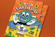 Red Flat Design Earth Day Flyer Set, a Flyer Template by graphicook (Thumbnail 2 of 3)