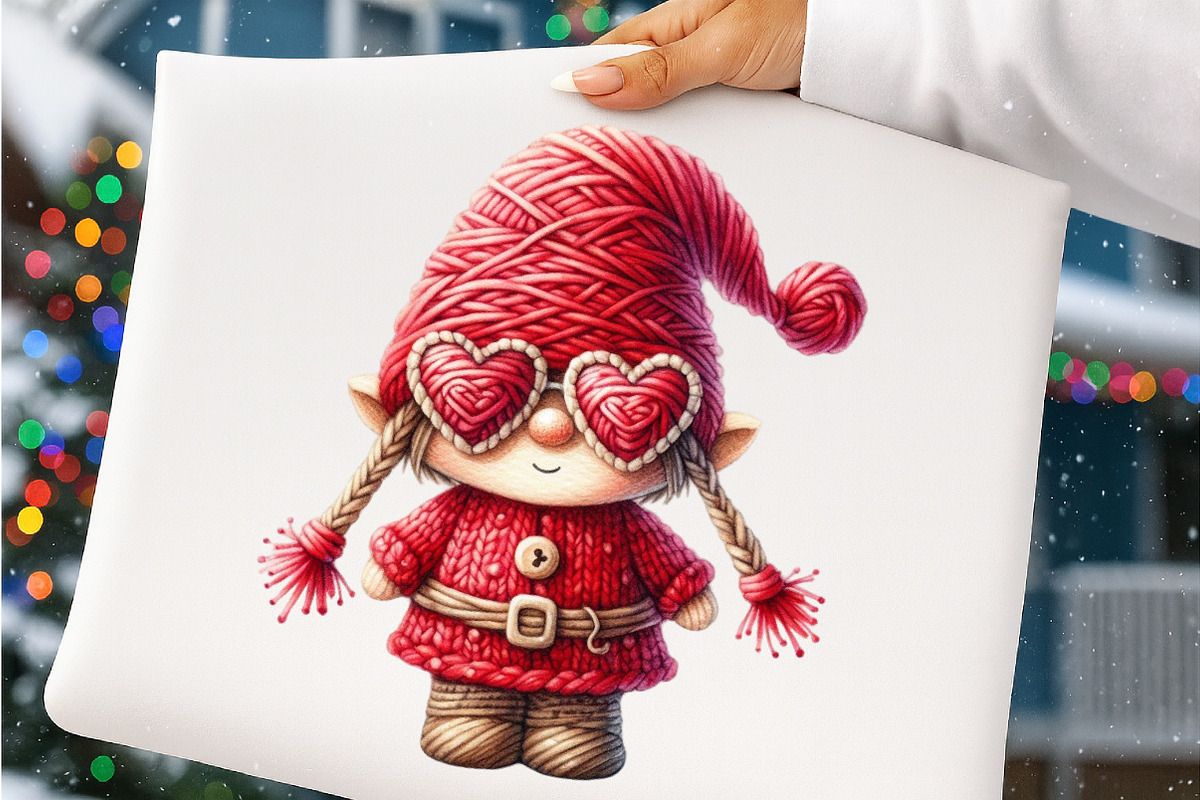 Yarn Crochet Valentines Gnome PNG, an Illustration by SinaCreation (Photo 6 of 11)