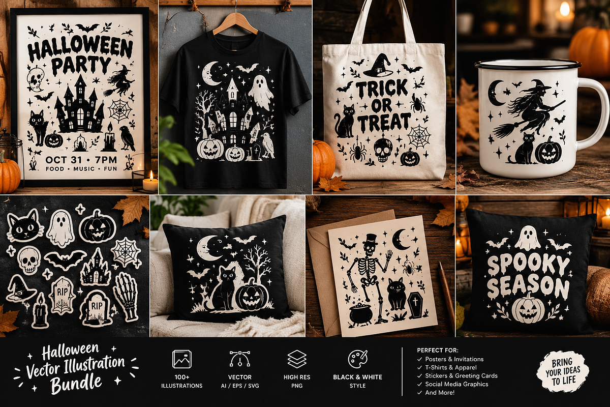 Halloween Vector Illustration Bundle, a Seasonal Illustration by brandingpro (Photo 2 of 3)