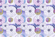 4 Daisy seamless patterns, a Pattern Graphic by Alena Stoyko design (Thumbnail 3 of 5)