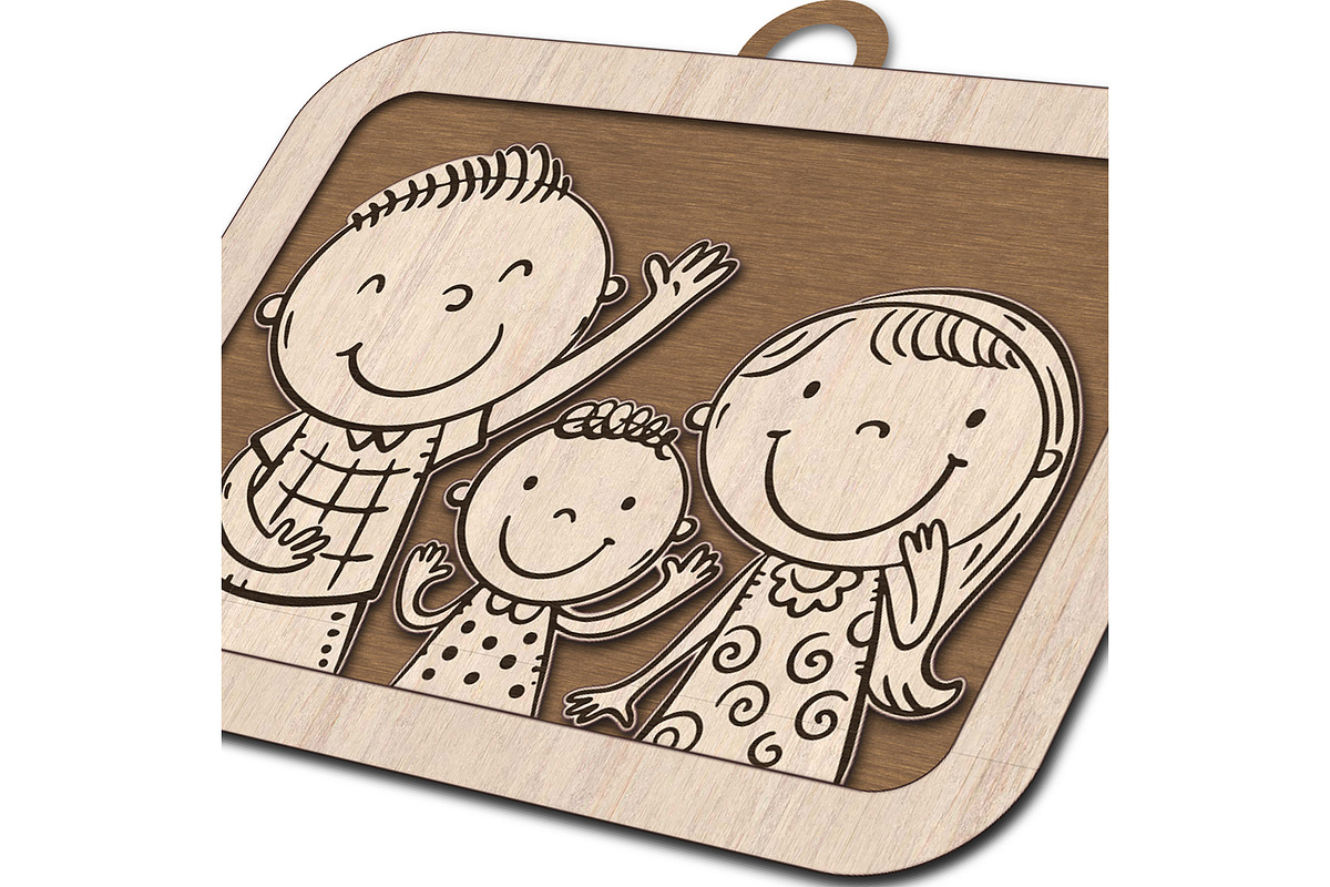 Custom Family Portrait Laser Cut, an Object Graphic by Bubert Art (Photo 4 of 10)