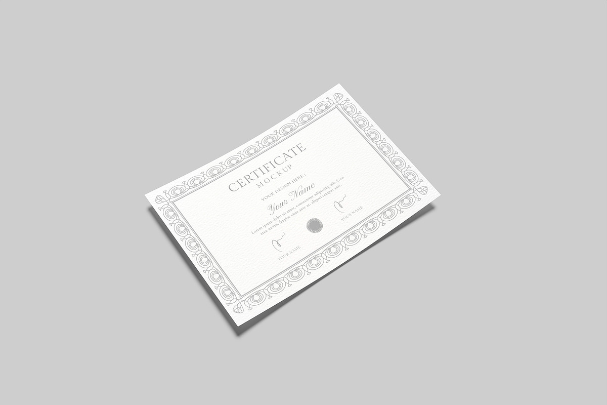 Paper Certificate Mockup, a Stationery Template by Graphiculon (Photo 3 of 11)