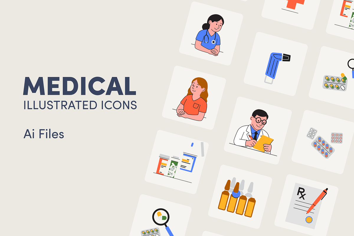 Medical Illustrated Icons, an Illustration by magictragic (Photo 1 of 2)
