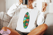 Colorful Tropical Surfboard PNG, an Illustration by Daily.Designs (Thumbnail 4 of 5)