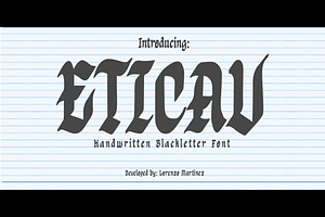 Eticav- Handwritten Blackletter Font