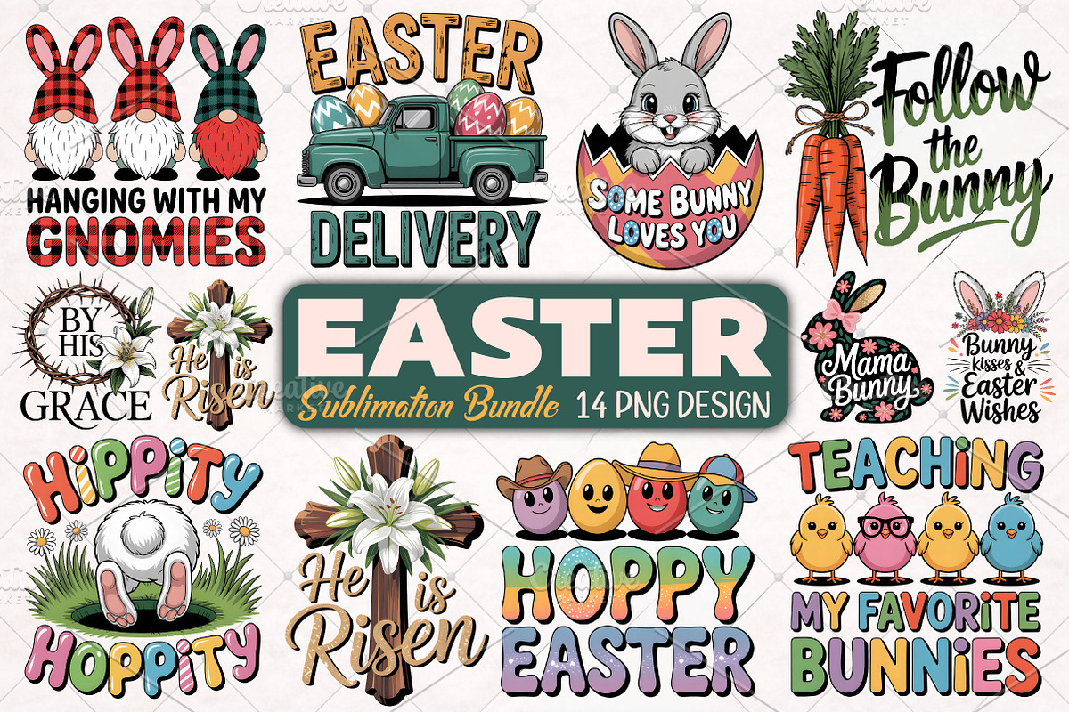 Easter Sublimation Bundle PNG, an Illustration by RobertsArt (Photo 1 of 10)