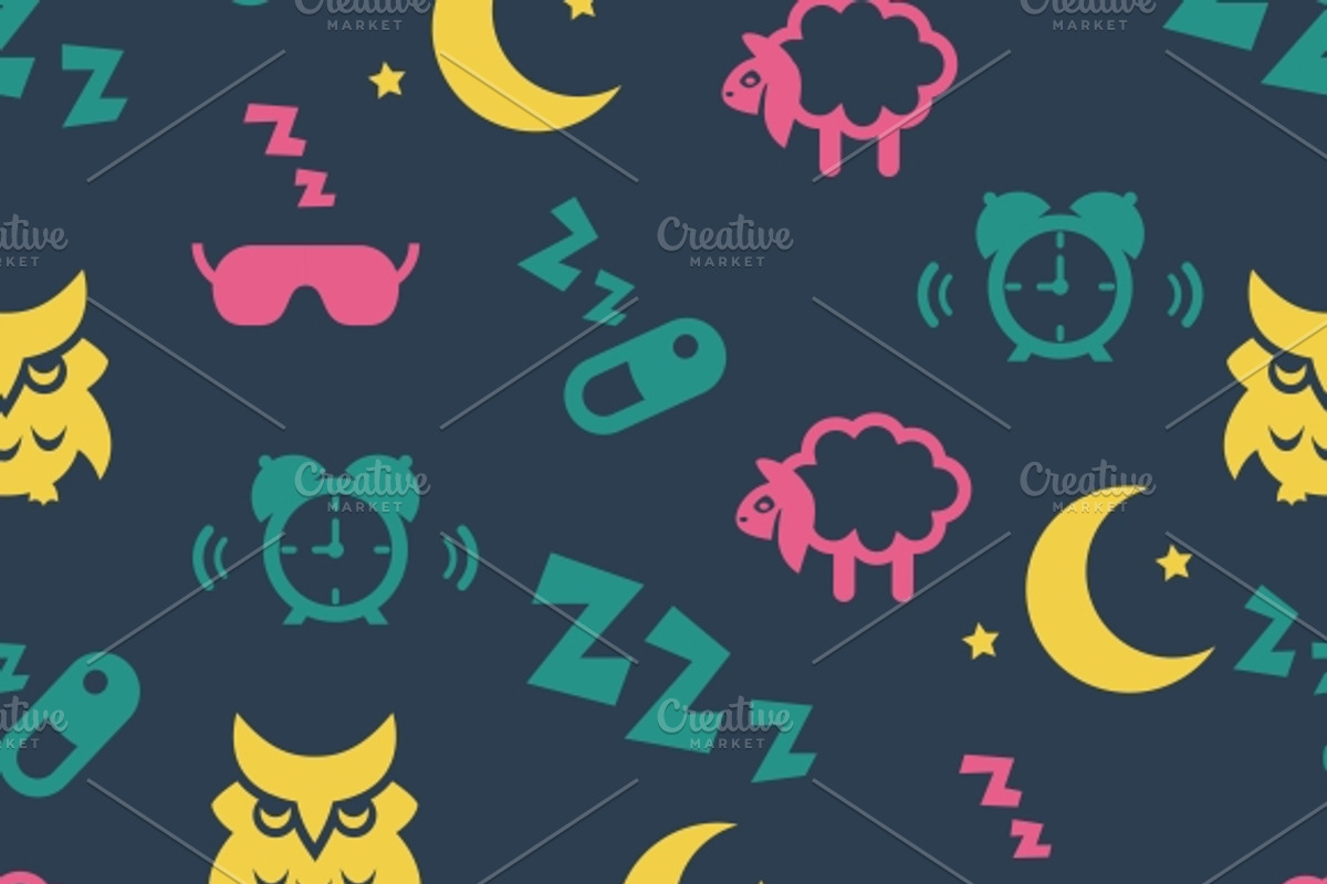 Sleep time seamless pattern
