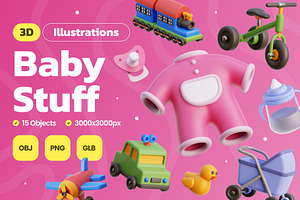 Baby Stuff 3D Icons, an Object 3D Model by Rakata Studio