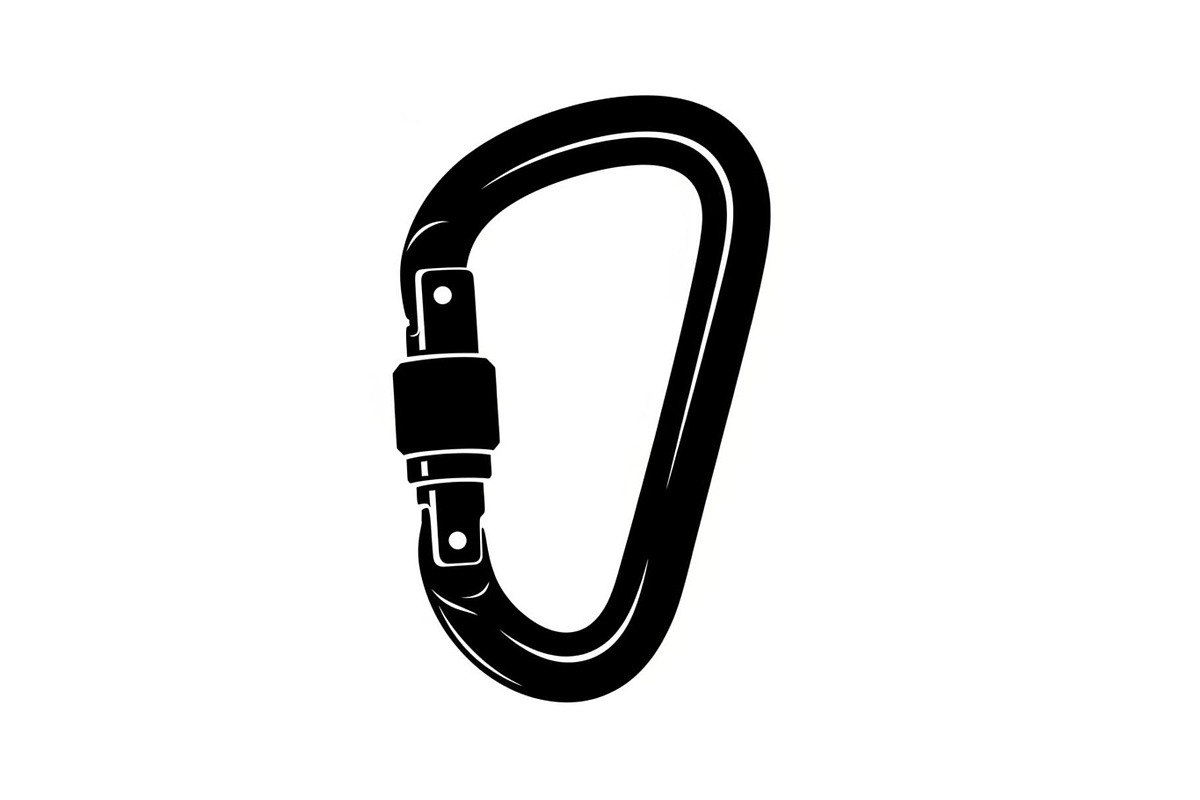 Climbing Carabiner Safety Silhouette, an Illustration by hafijul (Photo 12 of 14)