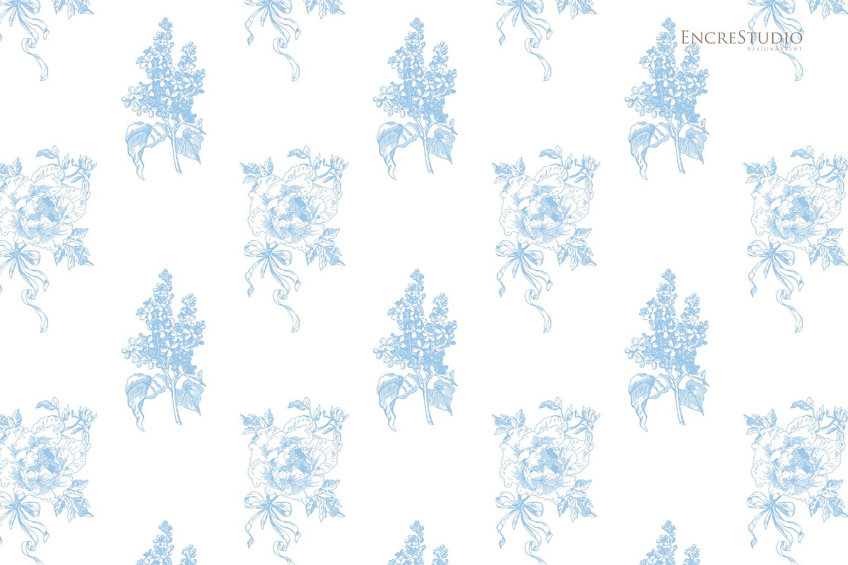 Spring Toile Pattern & Elements, a Pattern Graphic by Encre Studio (Photo 6 of 7)