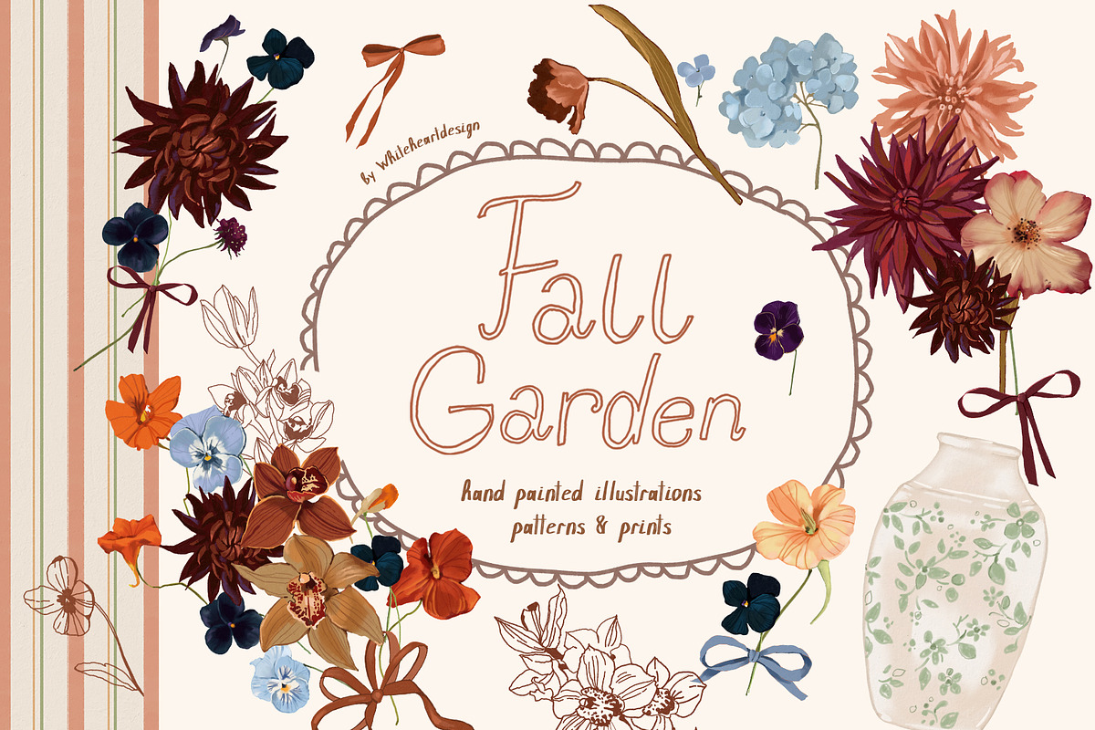 Fall Flowers PNG Illustrations, a Decorative Illustration by whiteheartdesign (Photo 1 of 16)