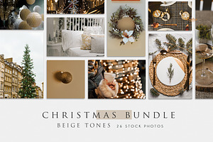 Christmas photo bundle - Beige tones
