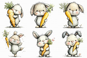 Easter Bunny with Carrot Clipart, an Illustration by Libby Wishes (Thumbnail 3 of 7)