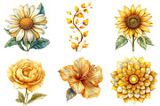 Gold Glowy Flowers Clipart Flower Pn, an Illustration by DreamArtGraphic (Thumbnail 3 of 4)