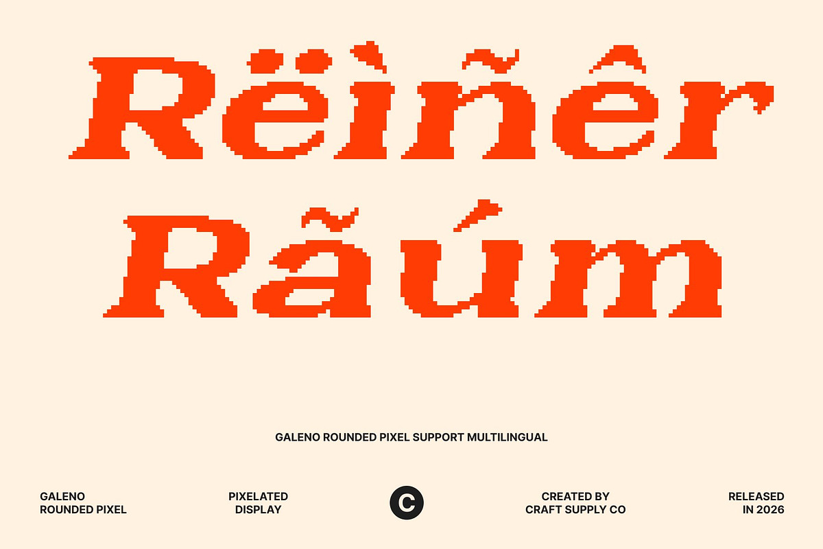 Galeno Rounded Pixel, a Serif Font by Craft Supply Co. (Photo 7 of 8)