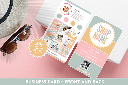 Cute Business Card - Logo Included, a Business Card Template by SunshineStudioBoutique
