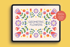 Geometric Flowers Procreate Brushes