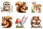 Woodland animals Clipart, a Seasonal Illustration by DreamArtGraphic (Thumbnail 4 of 4)