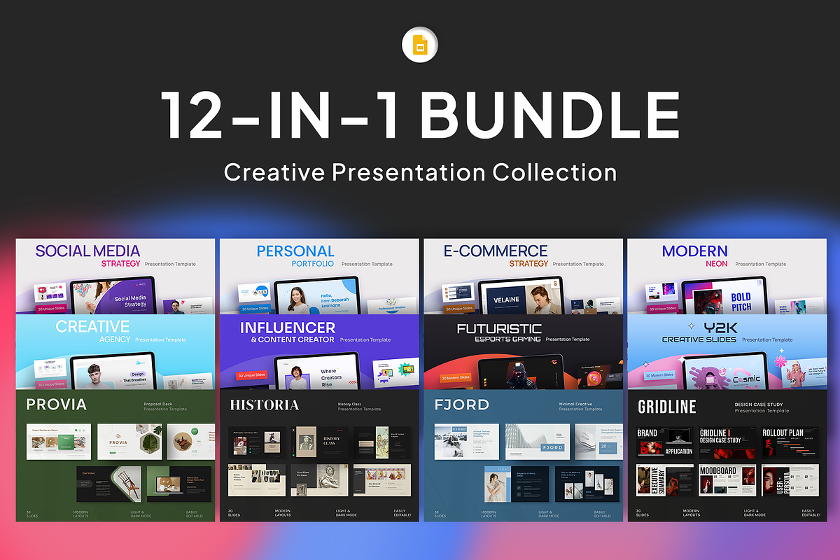 Creative Google Slides Bundle, a Presentation Template by New Coral Design (Photo 1 of 18)