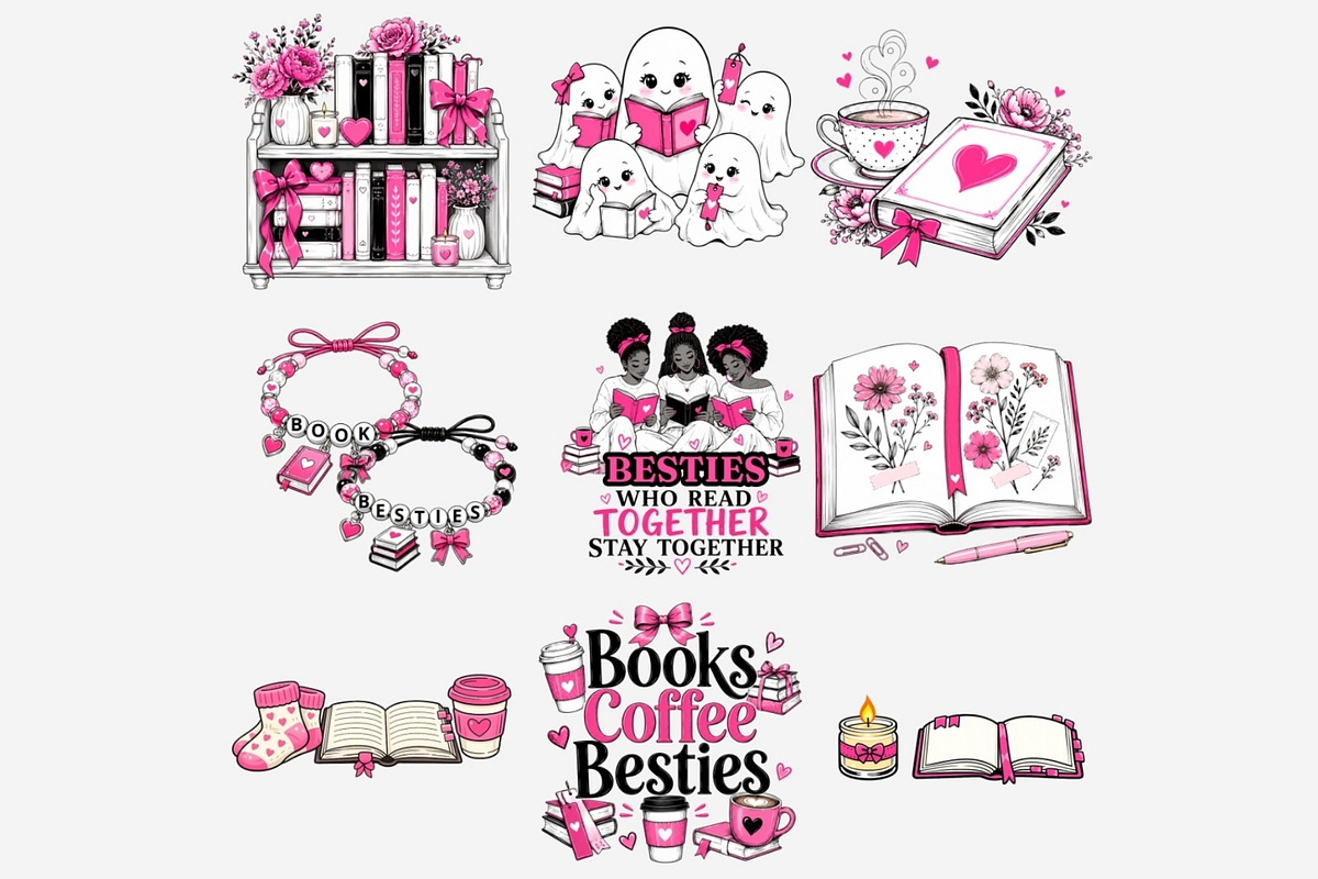 Black Book Besties Clipart Bundle, a Person Illustration by Tanya Kart (Photo 8 of 10)