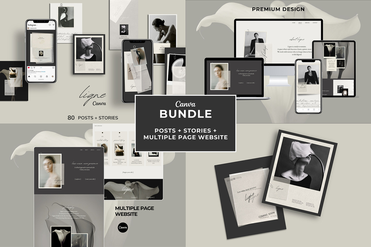 Aesthetic Bundle Canva templates, a Social Media Template by Studio Suvelle (Photo 1 of 8)