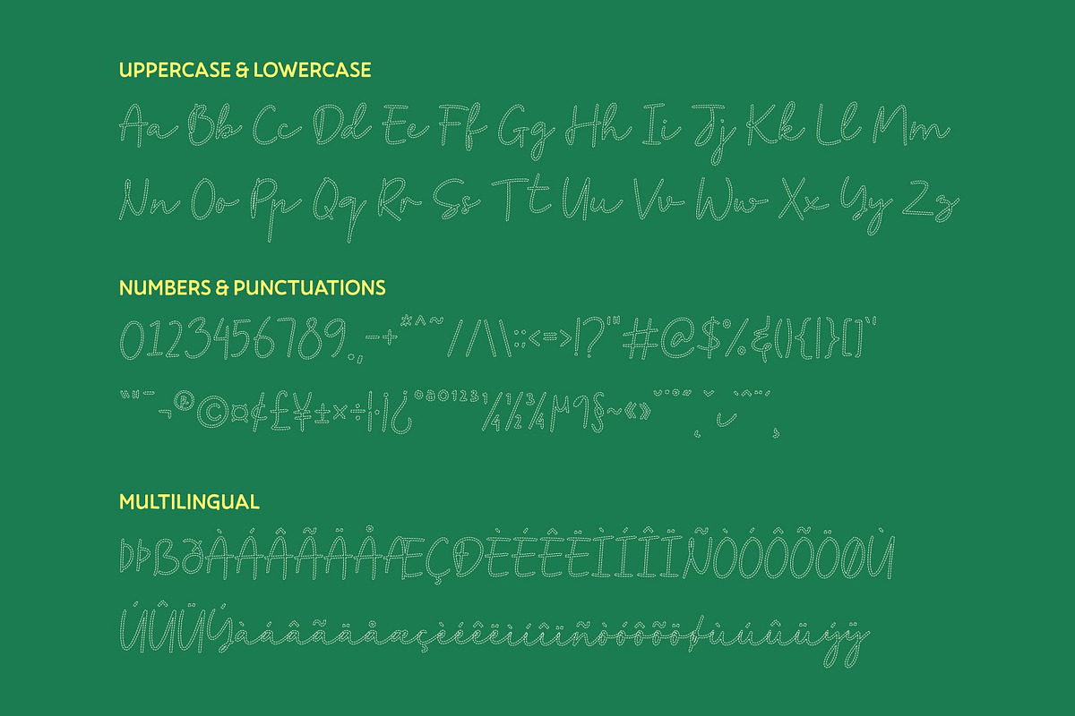 CS Ruska Dashed, a Script Font by Craft Supply Co. (Photo 8 of 8)