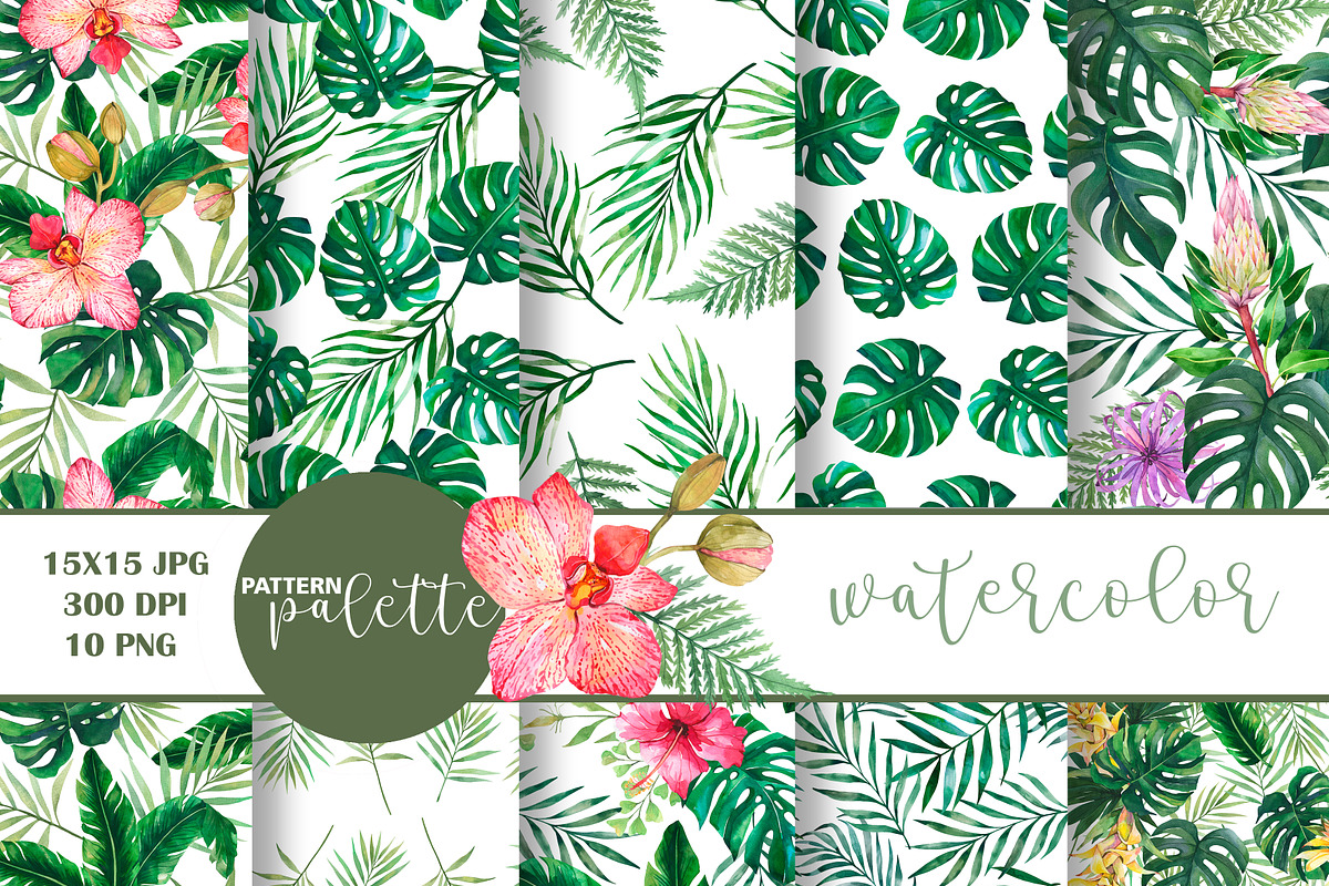 Watercolor Tropical BIG BUNDLE PNG, a Seasonal Illustration by PatternPalette (Photo 13 of 15)
