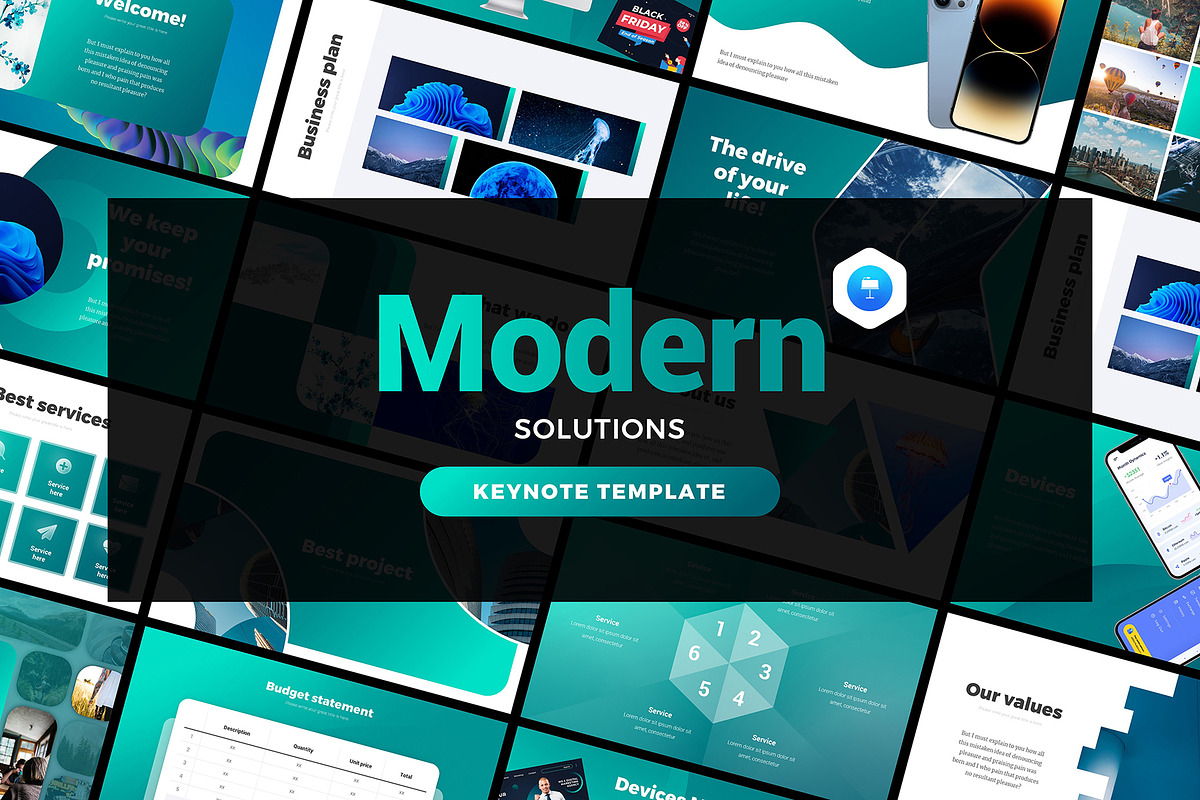 Modern Solutions Keynote, a Presentation Template by Presentation Templates (Photo 1 of 7)