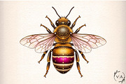 Colorful Cute Bee PNG, an Illustration by Craft Nest (Thumbnail 1 of 7)
